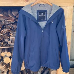 Never worn! Hollister Men’s Windbreaker, dark blue